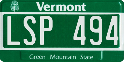 VT license plate LSP494
