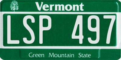 VT license plate LSP497