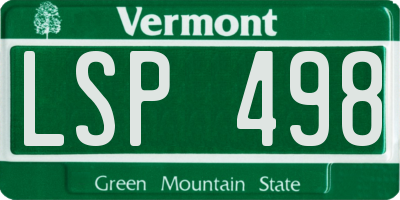 VT license plate LSP498
