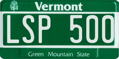 VT license plate LSP500