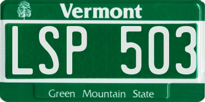 VT license plate LSP503