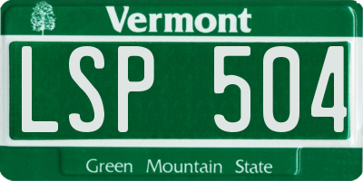VT license plate LSP504