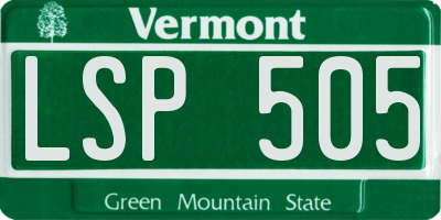 VT license plate LSP505