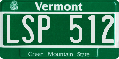 VT license plate LSP512