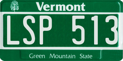 VT license plate LSP513