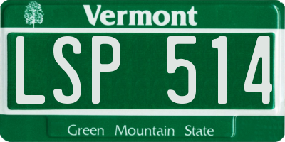 VT license plate LSP514