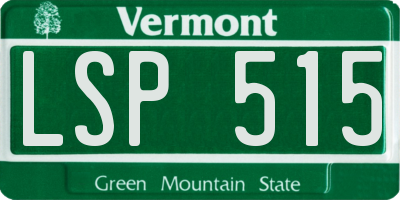 VT license plate LSP515