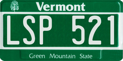 VT license plate LSP521