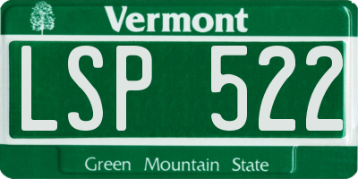 VT license plate LSP522
