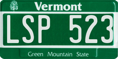 VT license plate LSP523