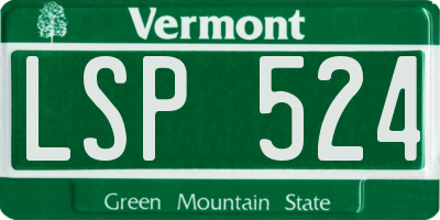 VT license plate LSP524