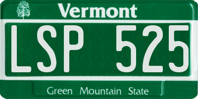 VT license plate LSP525