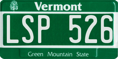 VT license plate LSP526