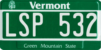 VT license plate LSP532