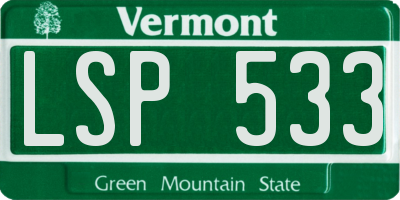 VT license plate LSP533