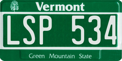 VT license plate LSP534