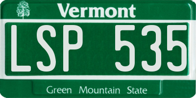 VT license plate LSP535