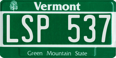 VT license plate LSP537