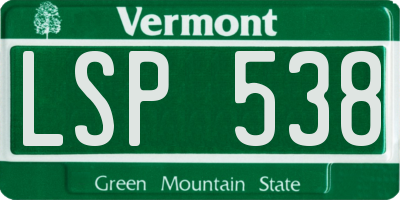VT license plate LSP538