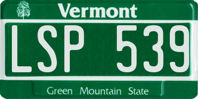 VT license plate LSP539