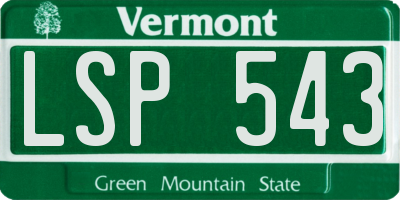VT license plate LSP543