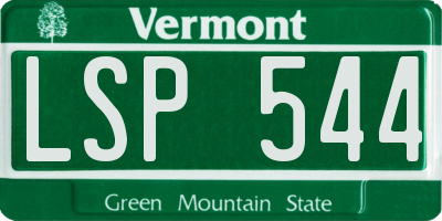 VT license plate LSP544