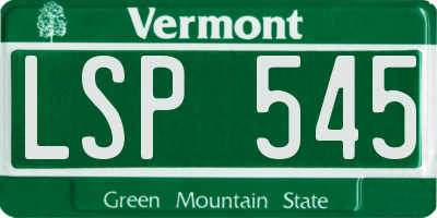 VT license plate LSP545