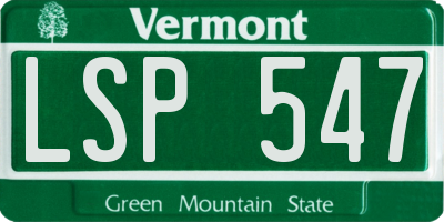 VT license plate LSP547