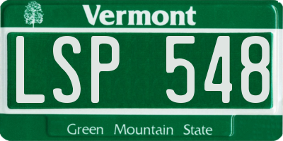 VT license plate LSP548