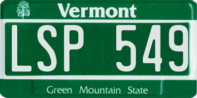 VT license plate LSP549