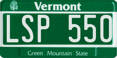 VT license plate LSP550