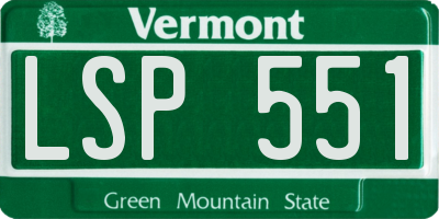 VT license plate LSP551