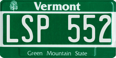 VT license plate LSP552