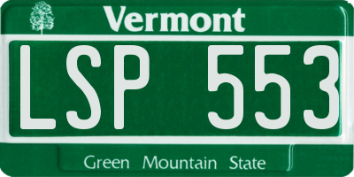 VT license plate LSP553