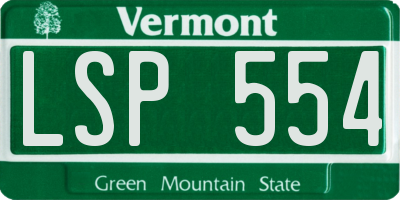 VT license plate LSP554