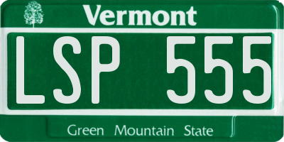 VT license plate LSP555