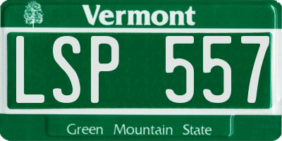 VT license plate LSP557