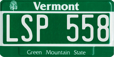 VT license plate LSP558
