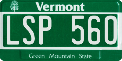 VT license plate LSP560