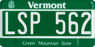 VT license plate LSP562