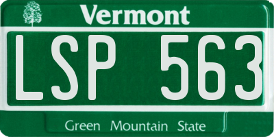 VT license plate LSP563