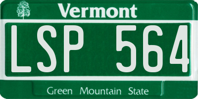 VT license plate LSP564