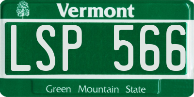VT license plate LSP566