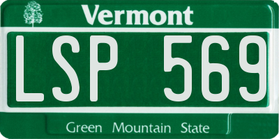 VT license plate LSP569
