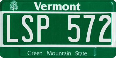 VT license plate LSP572