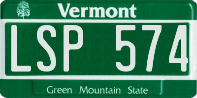 VT license plate LSP574