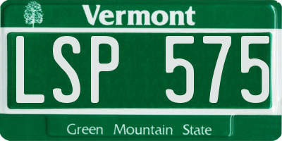 VT license plate LSP575