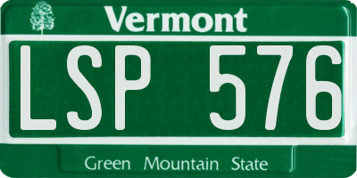VT license plate LSP576