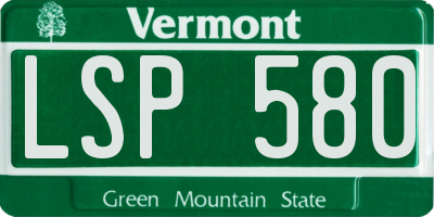 VT license plate LSP580