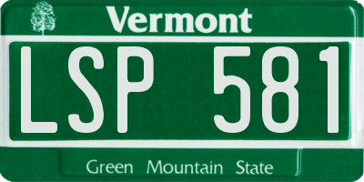VT license plate LSP581